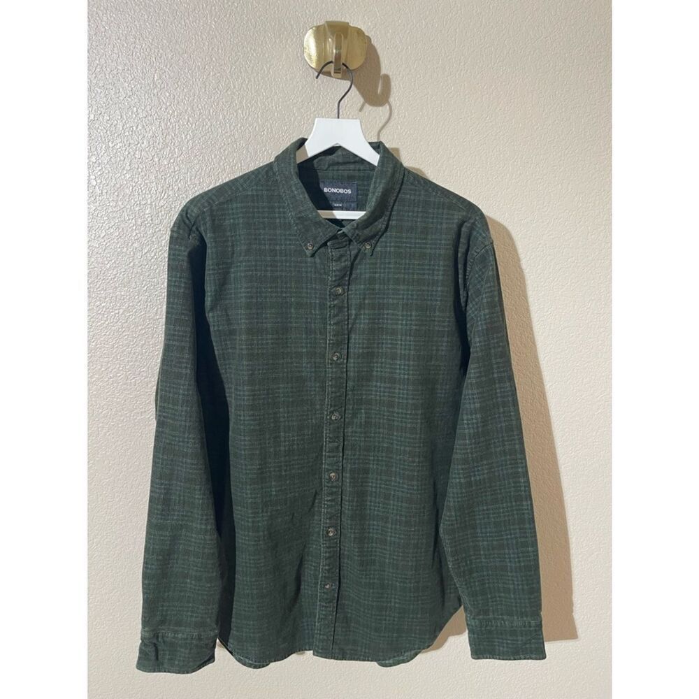Bonobos Dark Green Plaid Button-Down Shirt